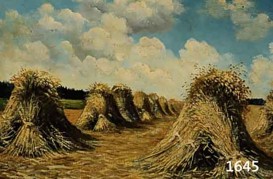 Schmidt, K., dat. 1937, Motiv aus dem Egerland, nach der Ernte, Öl/Pappe, 26 x 36 cm