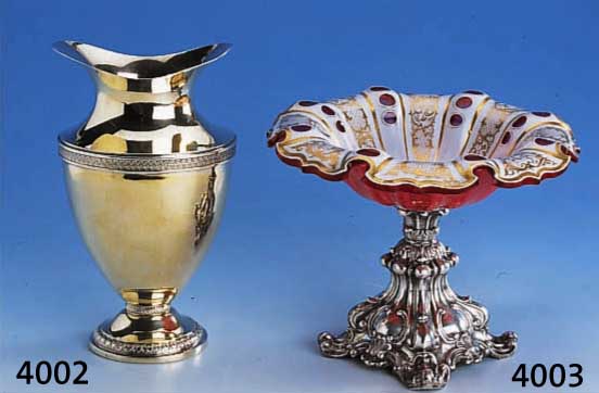 ZIERVASE, BRUCKMANN & SÖHNE HEILBRONN, 925ER SILBER, TEILVERGOLDET, BLATTFRIES, ZIERRILLEN GOUDRONIERT, H CA. 22.5 CM