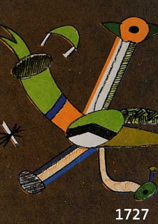 ALT, OTMAR, GEB. 1940, KOMPOSITION, FARB- HOLZSCHNITT AUF JAPANPAPIER VON 1975, HAND- SIGNIERT UND NUM. L/C, CA. 21 X 21 CM