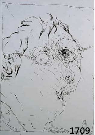 JANSSEN, HORST, 1929-1995, SELBSTPORTRÄT, LITHGRAPHIE, HANDSIGNIERT UND DAT. 68, CA. 37 X 28 CM