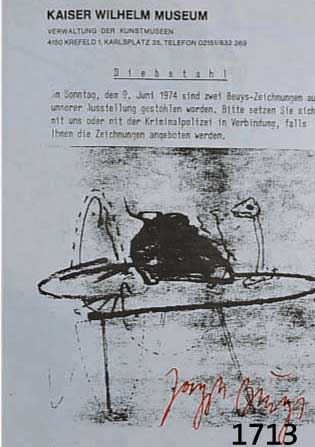 BEUYS, JOSEPH, 1921-1986, DIEBSTAHL, OFFSET-MULTIPLE, HANDSIGNIERT MIT ROTEM FILZSTIFT, CA. 29.5 X 21 CM