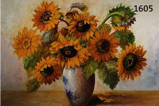 KRÜGER, BOTHO, BERLINER KÜNSTLER MITTE 20.JH., SONNENBLUMEN IN VASE, ÖL/LWD. SIGN., 60 X 80 CM, R.