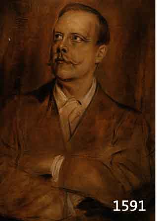LENBACH-KOPIST VON 1928, PORTRÄT DES SCHRIFTSTELLERS H. ST. CHAMBERLAIN, NACH DEM ORIGINAL LENBACHS VON 1908, QUALITÄTSVOLLE KOPIE, ...