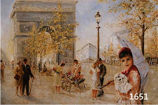 MULDER, WIM, GEB. 1908, ZEITGENÖSSIGER IMPRESSIONIST, FRANZ. STRASSENSZENE MIT TRIUMPHBOGEN UND FLANIERENDEN PASSANTEN, ÖL/ LWD. SIGN., U. RE. ...