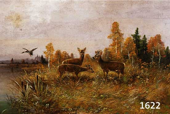 MÜLLER, MORITZ JUN., MÜCHENER JAGD-U. LAND- SCHAFTSMALER, NACHGEWIESEN UM 1910-30, REHE UND ENTEN AM UFERS EINES SEES, ÖL/LWD. (DOUBL. /REST.) ...