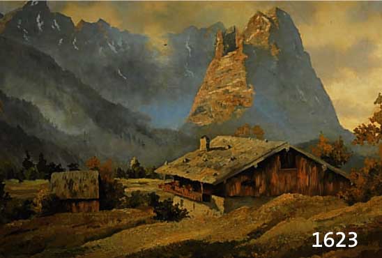 SPÖRL, ERICH, MÜNCHENER LANDSCHAFTSMALER 1. HÄLFTE 20. JH., WETTERSTEIN BEI GARMISCH, ÖL/LWD. SIGN U. ORTSBEZ. MÜNCHEN, VERSO AUF KEILRAHMEN ...