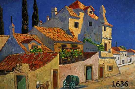 UNBEK. KÜNSTLER, ANFANG 20. JH., SÜD- LÄNDISCHE DORFSTRAßE, ÖL/LWD. 65 X 75 CM
