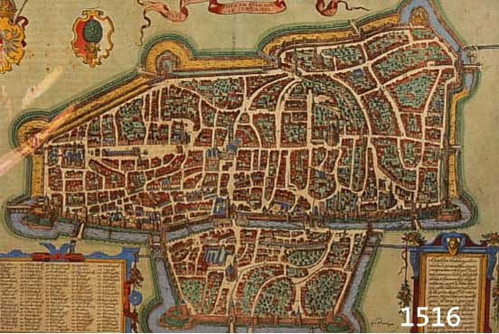 KONVOLUT VON 2 BLATT MIT ANSICHTEN VON AUGS- BURG, BESTEHEND AUS 1.) KOLOR. KUPFERSTICH AUS BR. U. HOGENBERG, CA. 1585, AUGSBURG AUS DER ...
