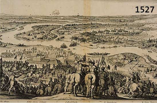 KONVOLUT VON 14 BLATT MIT ANSICHTEN VON OPPEN- HEIM UND UMGEBUNG, BESTEHEND AUS 1.) KUPFER- STICH AUS TH. EUROP. V. M. M OPPENHEIM, MIT BELAGERUNG ...