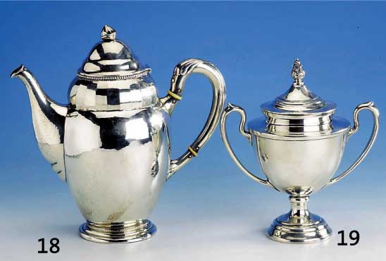 Bonbonniere/Zuckerdose, Schoefild Baltimore 30er Jahre, 925er Silber, im Empirestil, schÖne schwere Ausf., ca. 464 g, H ca. 21 cm