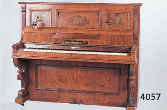 JUGENDSTILKLAVIER, UM 1900, HERSTELLER CESARE DONADONI & POHL., MUß GESTIMMT WERDEN, 7 OKTA- VEN, RESTAURATIONSBEDÜRFTIG, CA. 126X147X61 CM