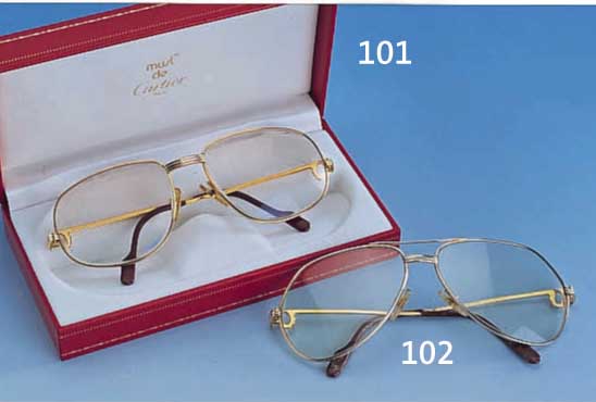 Cartier-Brille, vergoldet, berieben, GleitsichtglÄser, Tragespuren