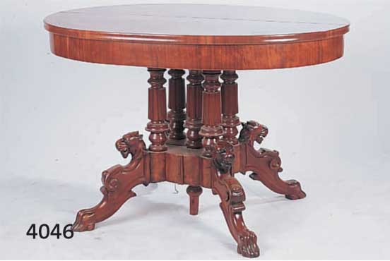 SALONTISCH, DEUTSCH, UM 1880, NUßBAUM, WURZELNUßFURNIER, GESPIEGELT, AUSZIEHBAR AUF 3 METER, OHNE EINLEGEBÖDEN, DEKORATIVER, 5-FACHER ...