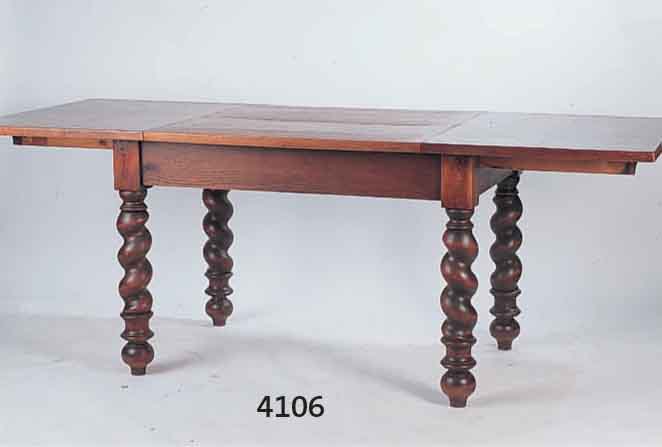 AUSZIEHTISCH, DEUTSCH, UM 1900, EICHE MASSIV , ZARGEN WEICHHOLZ, EICHEFURNIER, SÄULEN MIT BALUSTERABSCHLUß, LEICHT SCHWUNDRISSIG, NICHT STÖREND, ...
