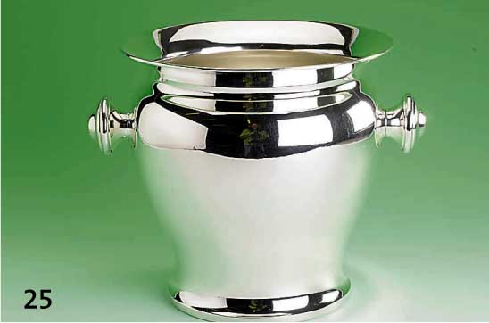 SektkÜbel, 925er Silber, ca. 1050 g, glatte, zeitslose, Form, 2 Knaufe, H ca. 20.5 cm, Durchm. ca. 21 cm