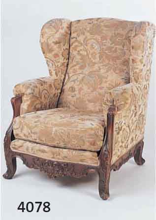 OHRENBACKENSESSEL, DEUTSCH, UM 1920, BUCHE, POLSTERUNG NEU, CA. 109X84X55 CM, SH. CA. 49 CM