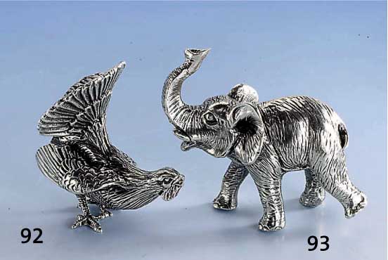 Tischdekoration: Auerhahn, 925er Silber massiv ca. 245 g, H ca. 7 cm, naturalist.-ideal. Darstellung