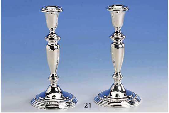 Kerzenleuchterpaar, Amerika, 925er Silber gefÜllt, Kordelbandverz., H. ca. 20 cm