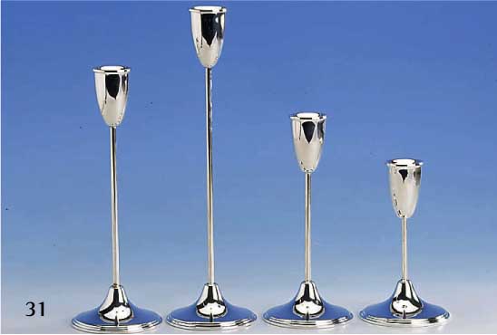 Set aus 4 Kerzenleuchter, Amerika, 925er Sil- ber, gefÜllt, H. von 15.5-31 cm