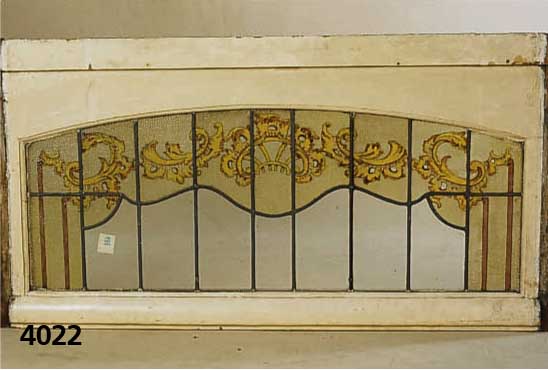 Oberlicht, deutsch, um 1800/85, Barockstil, Korpus Zirbelkiefer, Bleiverglasung, Klarglas und genopptes Glas, dies leicht gelblich mit asymetrisch ...