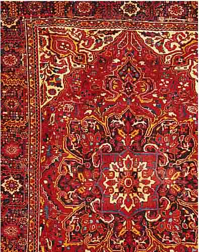 HERIZ, PERSIEN, CA. 40 JAHRE, WOLLE AUF BAUMWOLLE, CA. 394 X 296 CM, EHZ 3, KLEINES LOCH