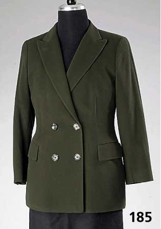 JILL SANDER-Blazer, Wolle/Angora, jÄgergrÜn, Gr. 40, 2-reihig, RÜckenl. ca. 72 cm, zeitlose, klass. Form
