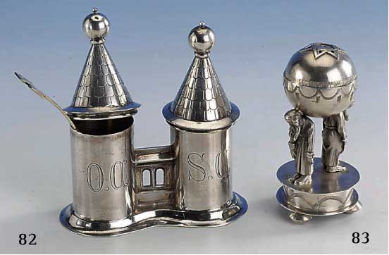 Versehrbesteck, deutsch um 1900, nach dem Vorbild von 1810, Liebfrauenkirche Trier, 800er Silber, sign. Brems Varain, dazu LÖffel, um 1780, H 9 ...