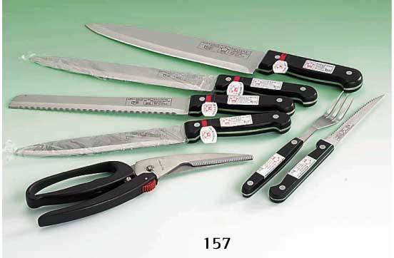24-teil. Messerset, Maier & Schulze Solingen, Profiline, im Aktenkoffer, Chromvanadium- MolybdÄnstahl, eisgehÄrtet, Handabzug der Klingen, ...
