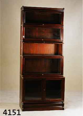 VIELZWECK-/BÜCHERSCHRANK, OSTASIEN, NACH ENGLISCHEM BZW. BERLINISCHEM STIL UM 1900/10, ROTHOLZ, VERGLAST, FENSTER AUFKLAPPBAR, MESSINGBESCHLÄGE, ...