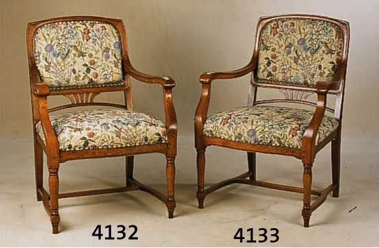 STUHLSESSEL, NIEDERLANDE/BELGIEN, UM 1900, EICHE MASSIV, OBERTEIL REINER JUGENDSTIL, UNTERTEIL MIT KLASSIZISTISCHER ANSPIELUNG, SOLIDE STABILE ...