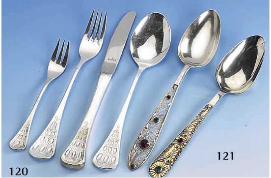 48-teil. Besteck von Rosenthal, 925er Silber, ca. 60er Jahre, Entwurf Tapia Wirkkala, best. aus 6 Messern und 6 FrÜhstÜcksmessern m. ...