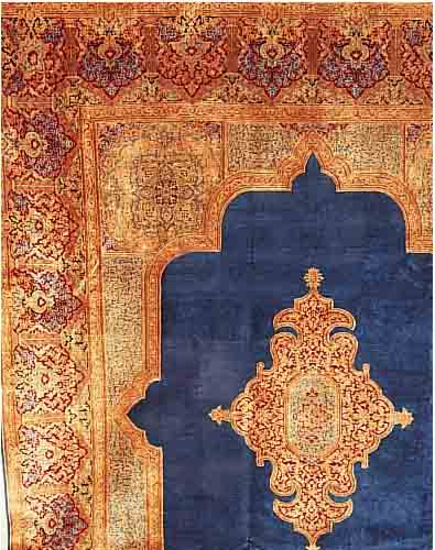KERMAN, PERSIEN, CA. 45 JAHRE, WOLLE AUF BAUMWOLLE, CA. 340 X 266 CM, EHZ 3-4, SEHR DEKORATIV