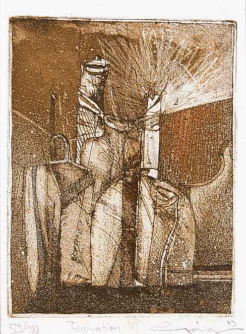 GÖrg, JÜrgen, Figuration VII, Aquatinta- radierung, handsign., betitelt und num. 53/100, ca. 12.5 x 9.5 cm