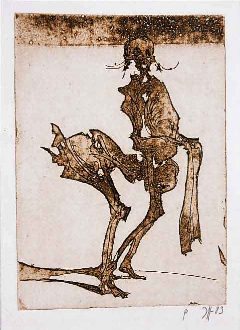 Janssen, Horst, 1929 - 1995, Radierung und Lithographie beide sign. und dat. 83 bzw. 76, ca. 16 x 11.5 cm bzw. 18 x 23.5 cm