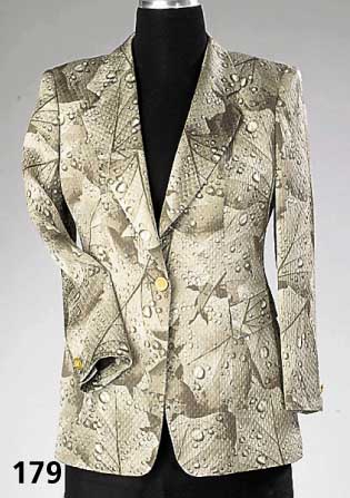 ESCADA, Maragaretha Ley, Blazer, Seide/Schurwolle/Viskose, steinfarb. "Bubble- muster" Stoff mit Wabenstruktur, Gr. 40, RÜckenl. ca. ...