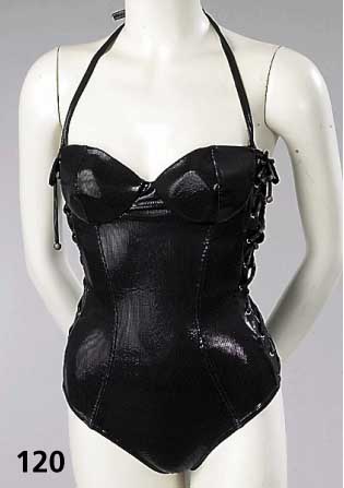 VERSACE-ISTANTE Swim-Suit, Gr. 40, Polyamide/Elasthan/Baumwolle, schwarz, Glitzeroptik, Miederdesign, ungetragen