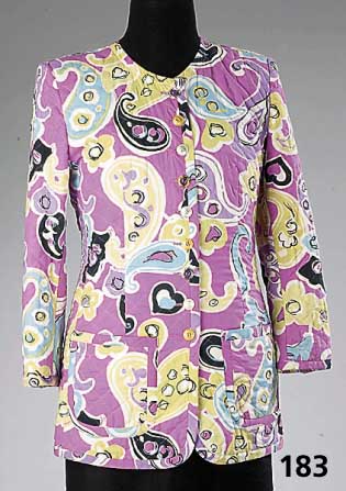RENA LANGE, Blazer, buntes Baumwollgemisch, Steppoptik, 9 KnÖpfe im passenden Design, Ärmel durchgeknÖpft, 2 aufges. Taschen, Gr. ca. 38/40, ...