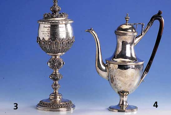 Kaffeekanne, Lissabon um 1770/80, Silber gepr., reiner Klassizismus, Über- gang zum Empirestil, glatte elegante Form, ausgefallene ...