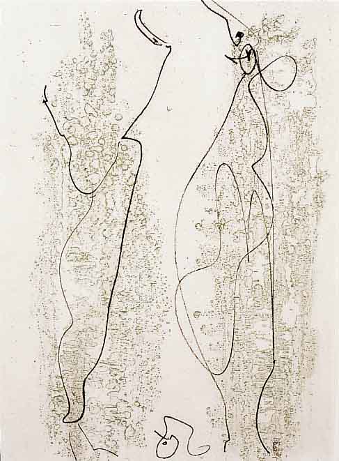 Ernst, Max, 1891-1976, Les Chiens ont soif, Farbradierung, G.Visa und J.Prevert Paris 1964, Auflage 320 Exempl., re. u. handsign., ca. 33 x 22 cm