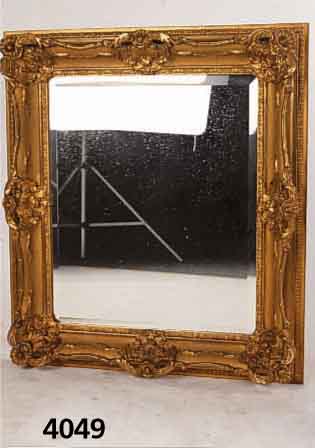 Spiegel im Prunkrahmen, um 1900, Holzstuck, facettiertes Glas, ca. 85x73 cm
