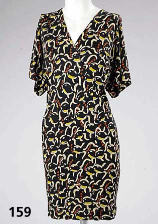 MISSONI-Kleid, 100% Rayon, schwarz/beige/gelbe/orange, Kurzarm, Gr. M, RÜckenl. ca. 93 cm