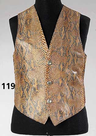 Leder-Weste in Schlangenoptik, Ärmellos, 3 KnÖpfe, RÜcks. Wildleder, Gr. XL, L ca. 55 cm