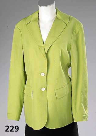 JIL-SANDER-Blazer, Seide/Leinen, apfelgrÜn, schÖne, leichte QualitÄt, Gr. 42 RÜckenl. ca. 70 cm