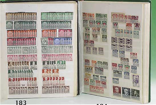 Briefmarken, Deutsches Reich, Sammlungs- posten mit Nebengebieten, beginnend 1872 bei den Brustschildern Dt. Reich bis 1943, dazu Dienst, ...