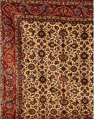 Esfahan, Persien, ca. 50 Jahre, Flor Korkwo lle auf Baumwolle. ca. 405 x 300 cm, Ehz2