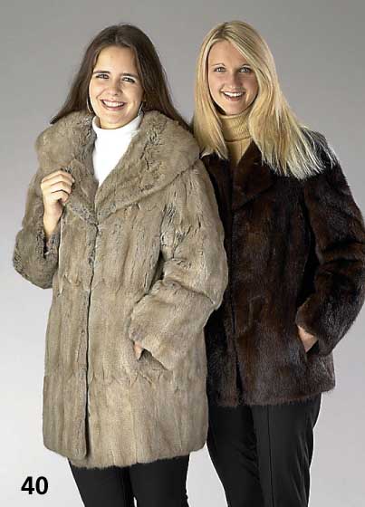 Konvolut 2 Pelzjacken, 1 x braune Nerzjacke, Gr. ca. 38/40, gerader Schnitt, angesetzte Ärmel, 2 Ein- schubtaschen, Kragen, RÜckenl. ca. 68 cm; ...