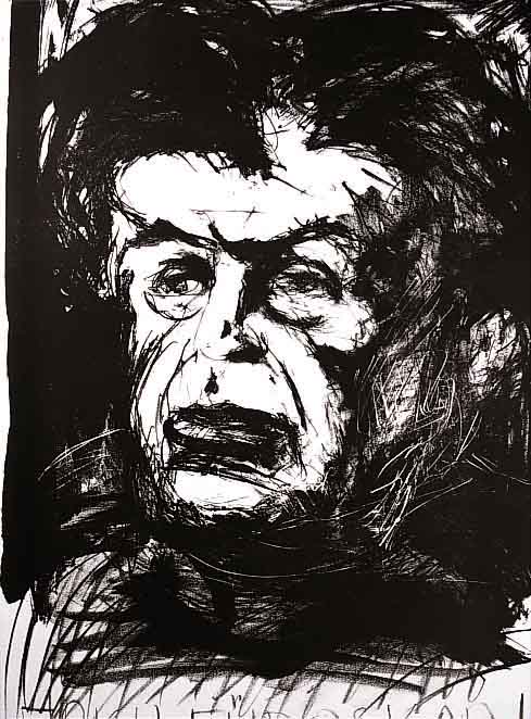 Hrdlicka, Alfred, Erich fÜr Oskar, Litho- graphie, handsign., dat. 1990, num. 22/50, ca. 75x73 cm
