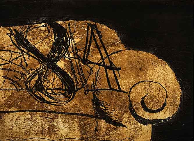 Tapies, Antoni, geb. 1923, Catalunia, Litho- graphie mit PrÄgedruck, handsign. u. num. 32/ 75, ca. 42 x 64 cm