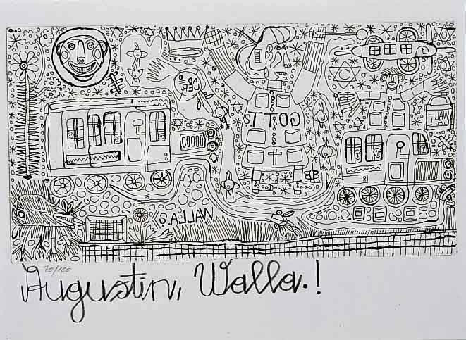 Walla, August, 3 Radierungen, 1x 10er/1x 50er/ 1x 100er Auflage, alle handsign. u. num., versch. Masse v. ca. 13.5x10,5 cm u. 12x22 cm