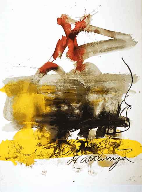 Tapies, Antoni, geb. 1923, Farblitho, hand- sign., num. 93/100, ca. 73x60cm